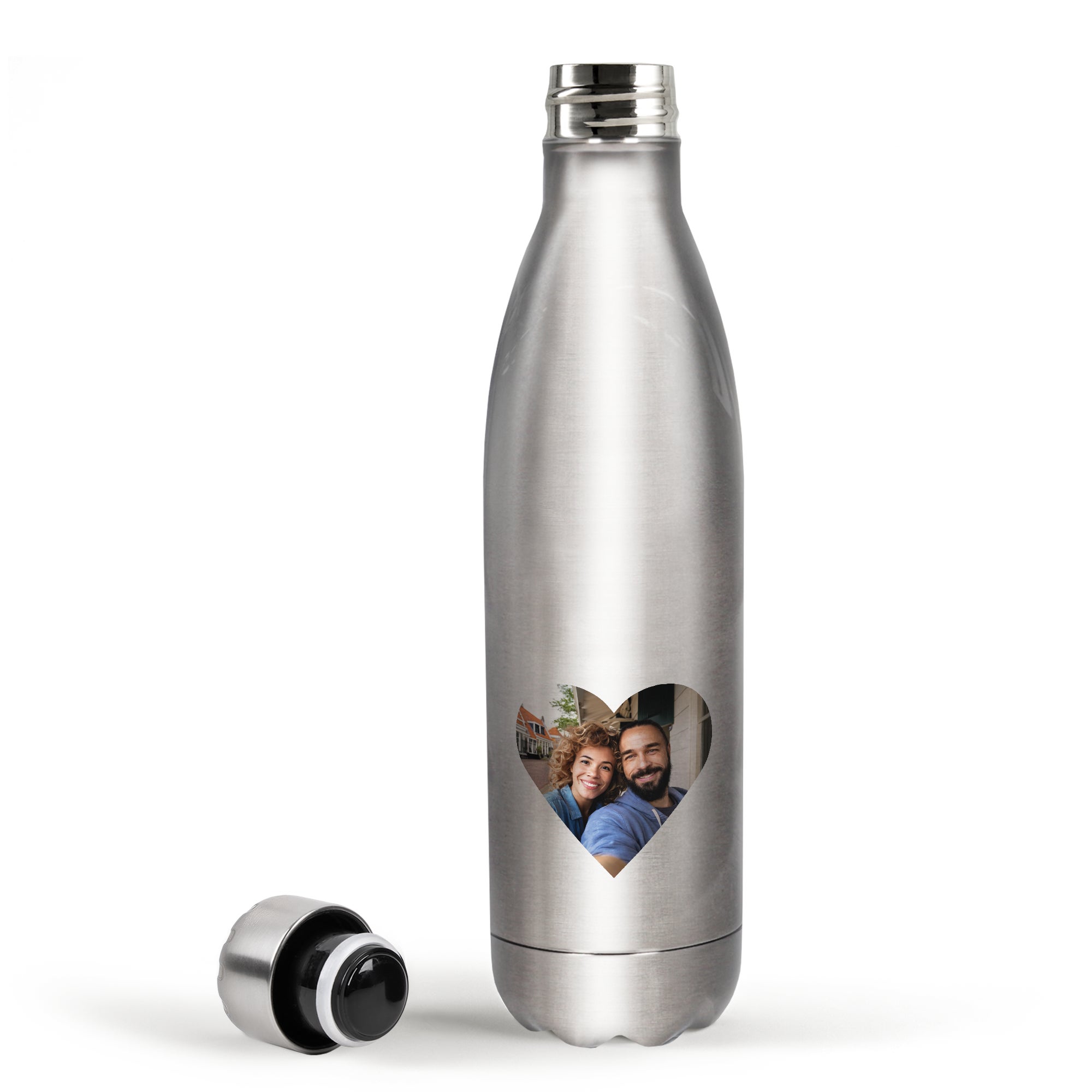 Bestel RVS drinkfles bedrukken - 750 ml - Aluminium met eigen foto