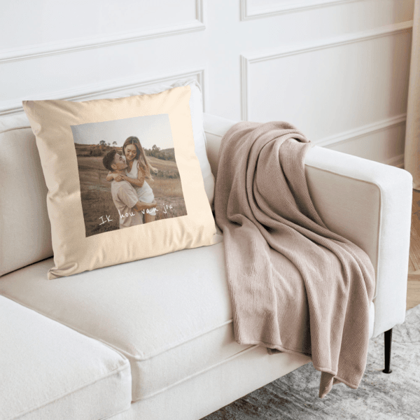 Bestel Kussenhoes bedrukken - Beige - 40 x 40 cm met eigen foto