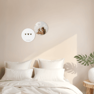 Bestel Forex wandpaneel met foto of naam - Rond - 2 stuks met eigen foto