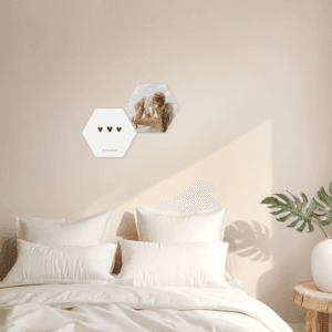 Bestel Forex wandpaneel met foto of naam - Hexagon - 2 stuks met eigen foto