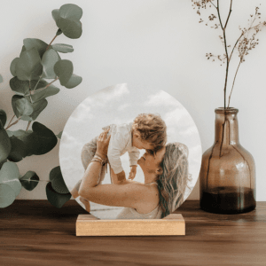 Bestel Forex fototegel met houder bedrukken - Rond met eigen foto