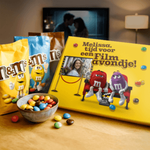 Bestel M&M's Film Giftbox bedrukken - Groot met eigen foto