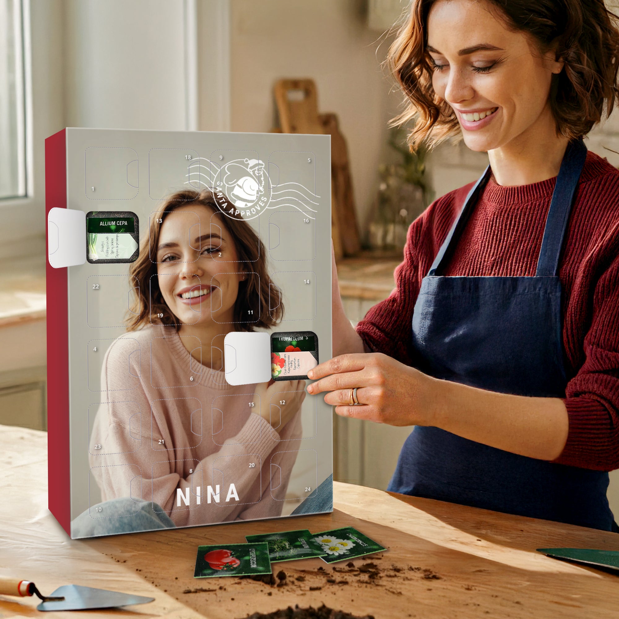 Bestel Gepersonaliseerde zaden adventskalender met eigen foto