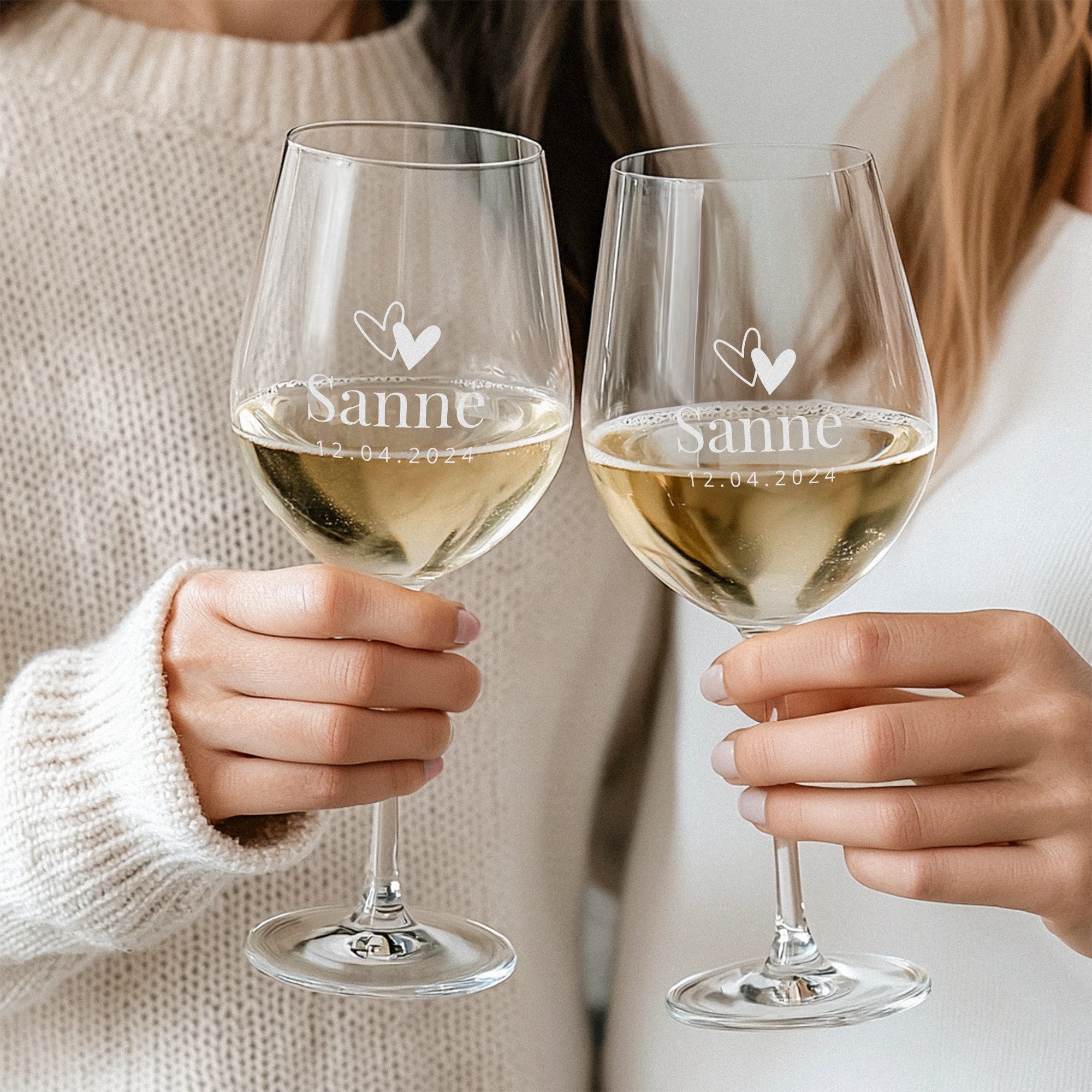 Bestel Witte wijnglazen graveren - 2 stuks met eigen foto