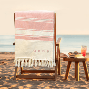 Bestel Geborduurde hamamdoek - Roze - 210 x 203 cm met eigen foto