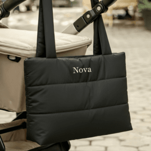 Bestel Puffer tas - Zwart met eigen foto