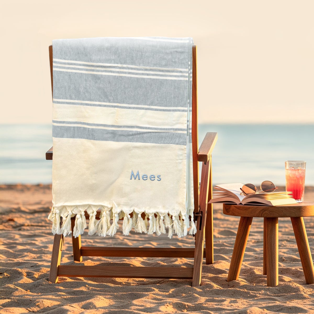 Bestel Geborduurde hamamdoek - Grijs - 210 x 203 cm met eigen foto