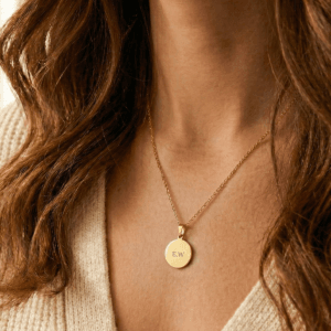 Bestel Ketting ronde hanger met tekst - goud met eigen foto