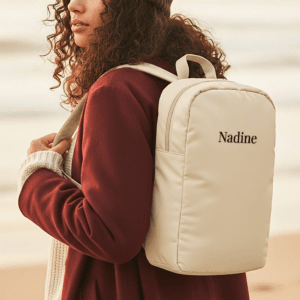 Bestel Puffer-rugzak met naam - Volwassenen - Taupe met eigen foto