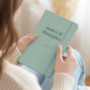 Bestel Notitieboekje graveren - Groen met eigen foto