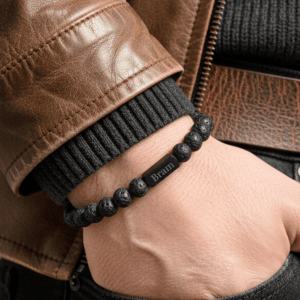 Bestel Lava armband graveren - S - 8mm met eigen foto