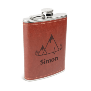 Bestel Heupfles graveren - Leer met eigen foto