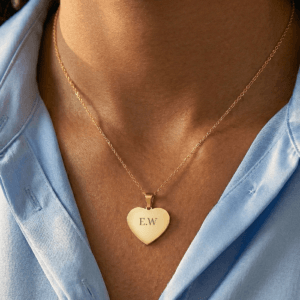 Bestel Ketting hart hanger met tekst - goud met eigen foto