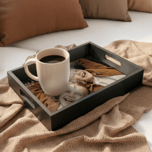 Bestel Dienblad bedrukken - Rechthoek - Zwart - 20 x 30 cm met eigen foto