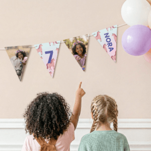 Bestel Slingers bedrukken - Driehoekjes - M - 10m met eigen foto