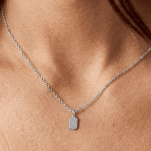 Bestel Initialen ketting - Rechthoek - Zilver - 1 st met eigen foto