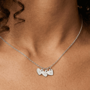 Bestel Initialen ketting - Hart - Zilver - 3 st met eigen foto