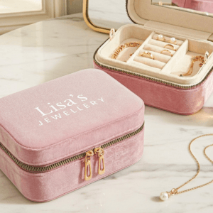 Bestel Gepersonaliseerde sieradendoos - Rechthoek - Roze met eigen foto