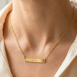 Bestel Ketting met naam - Goud met eigen foto
