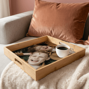 Bestel Dienblad bedrukken - Vierkant - Houtlook - 40.5 x 40.5 cm met eigen foto