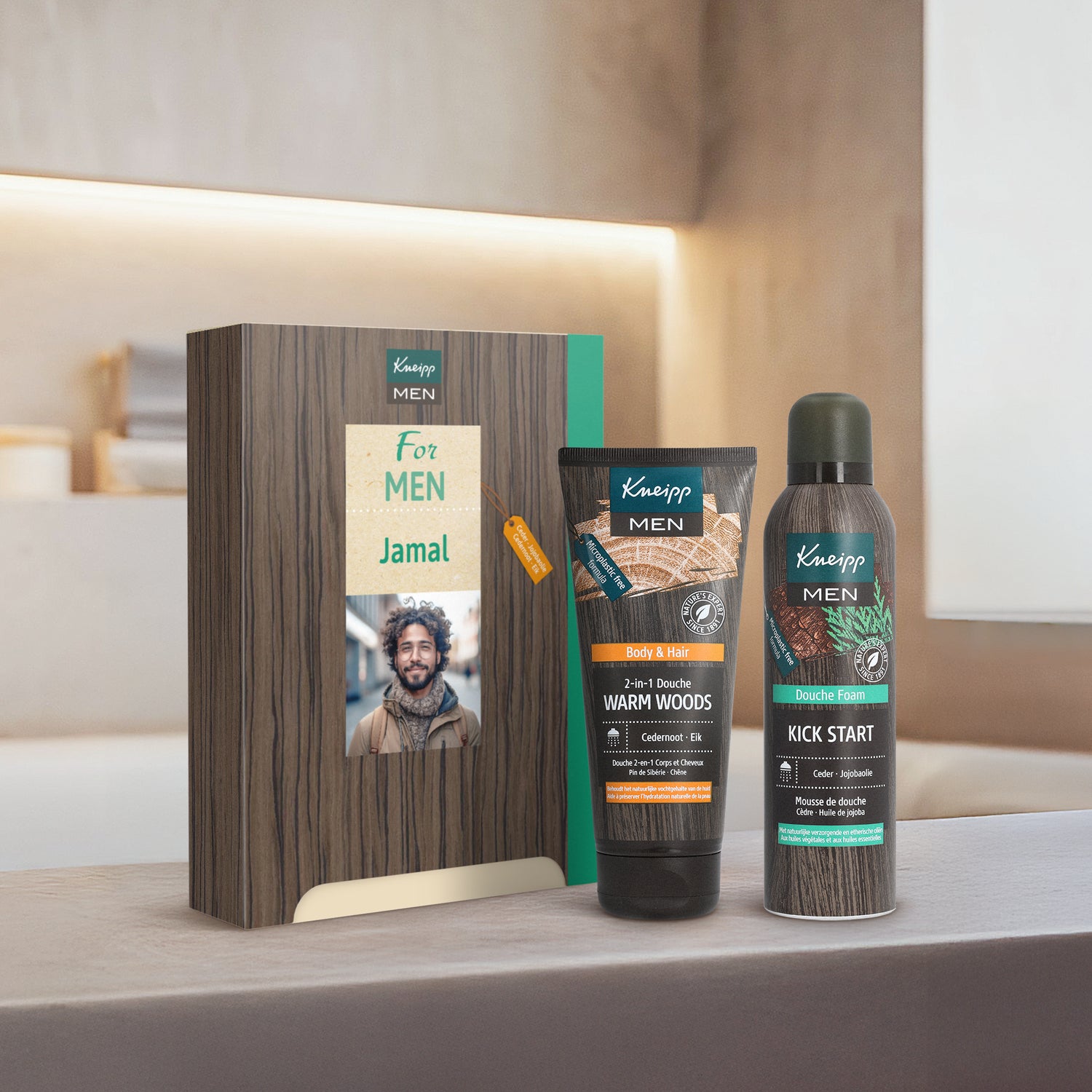 Bestel Gepersonaliseerde Kneipp Men set gift box - Kneipp design met eigen foto