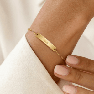 Bestel Armband met naam dames - Goud met eigen foto