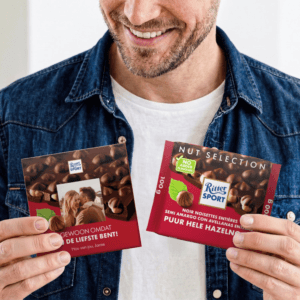 Bestel Gepersonaliseerde Ritter Sport chocolade- Dark Whole Hazelnut met eigen foto