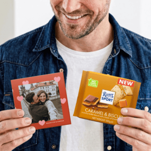 Bestel Gepersonaliseerde chocolade - Ritter Sport - Caramel Biscuit met eigen foto
