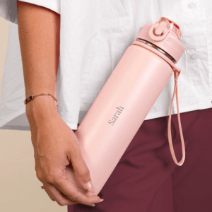 Bestel Gepersonaliseerde Bloom Waterfles - Stainless Steel - Soft Pink met eigen foto