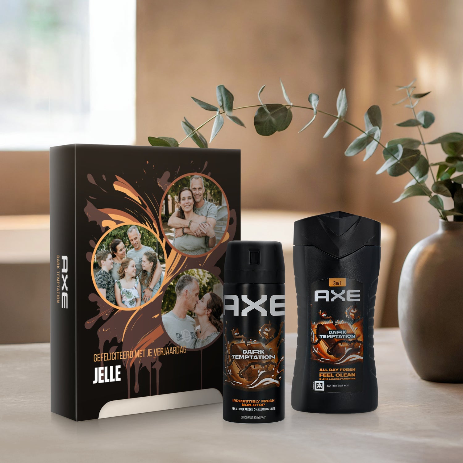 Bestel Axe geschenkset - Dark Temptation met eigen foto