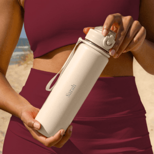 Bestel Gepersonaliseerde Bloom Waterfles - Roestvrij Staal - Beige met eigen foto
