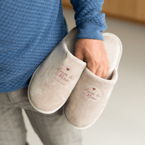 Bestel Pantoffels bedrukken - Beige - Maat 43-46 met eigen foto
