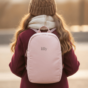 Bestel Gepersonaliseerde kinderrugzak - geborduurd - Roze - Puffy stijl met eigen foto