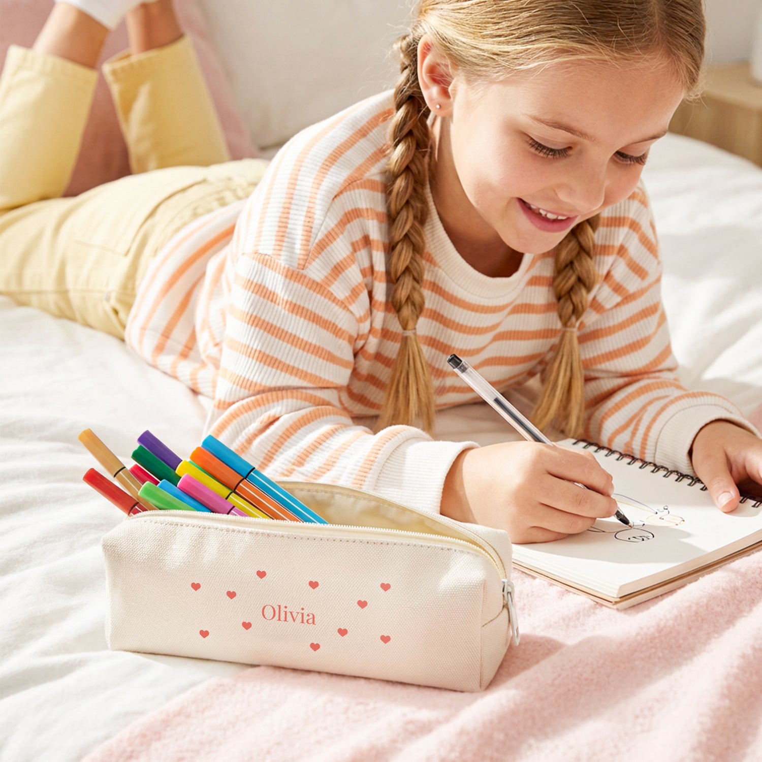 Bestel Etui bedrukken - Beige met eigen foto