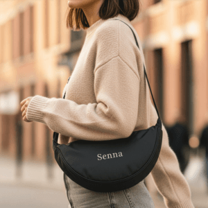 Bestel Gepersonaliseerde crossbodytas - Zwart - Puffy stijl met eigen foto