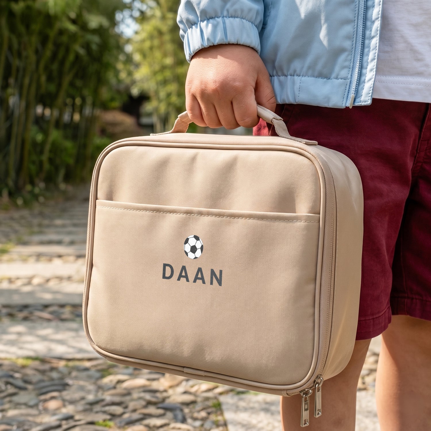 Bestel Lunch koeltas personaliseren - Beige met eigen foto