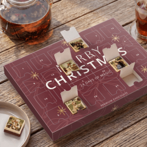 Bestel Gepersonaliseerde adventskalender met fotobonbons met eigen foto